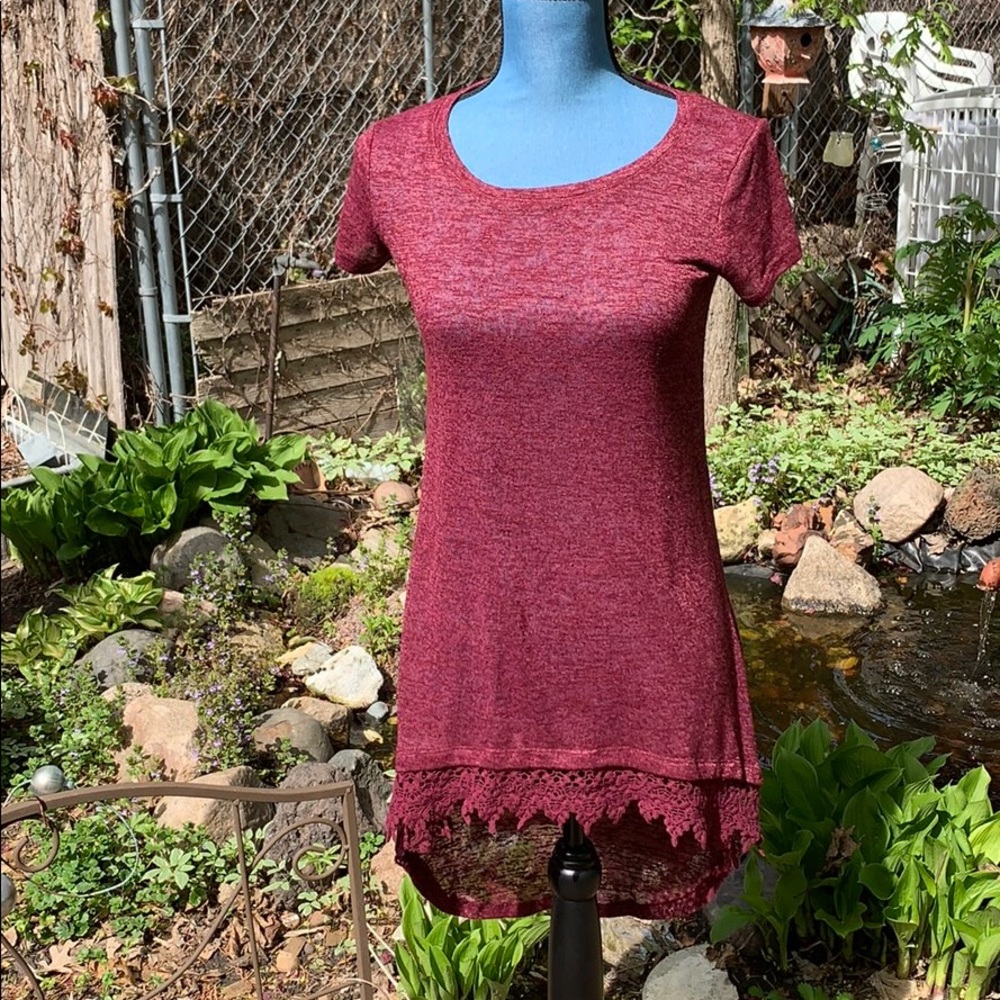Short to Long  Maroon Mini Dress/Long Top